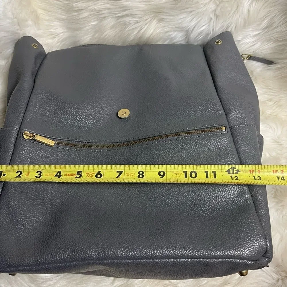 Freshly Picked Diaper Bag convertible backpack Synthetic Gray brass hardwares.